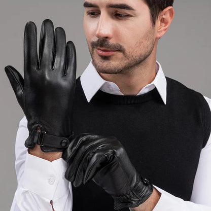 Sheepskin Leather Gloves | Men | Genuine Leather | Warm Touchscreen | Winter | Steven & Levon