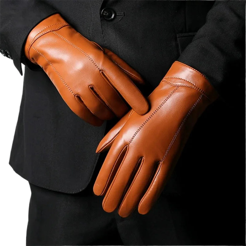 Classic Leather Gloves | Men | Sheepskin Leather | Warm Touchscreen Winter Gloves | Steven & Levon