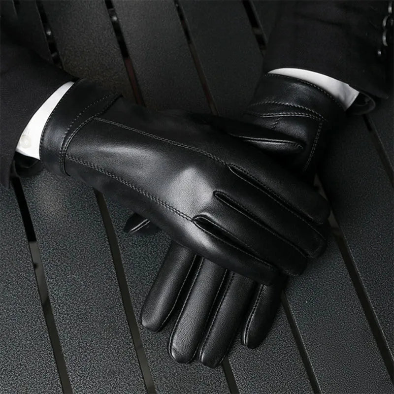 Classic Leather Gloves | Men | Sheepskin Leather | Warm Touchscreen Winter Gloves | Steven & Levon