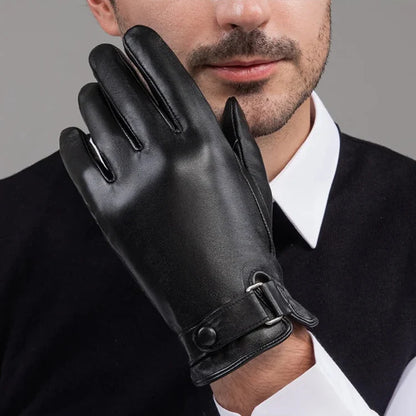 Sheepskin Leather Gloves | Men | Genuine Leather | Warm Touchscreen | Winter | Steven & Levon
