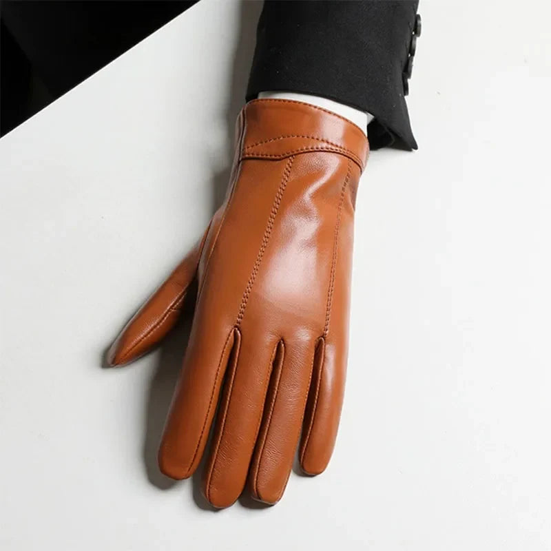 Classic Leather Gloves | Men | Sheepskin Leather | Warm Touchscreen Winter Gloves | Steven & Levon