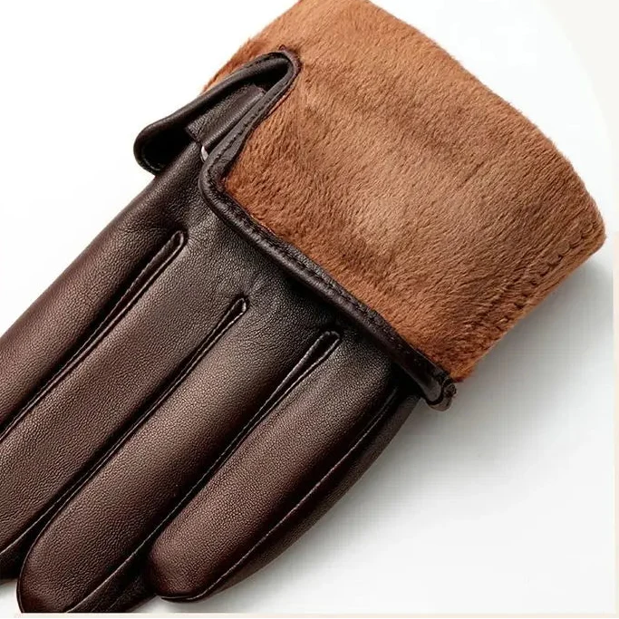 Sheepskin Leather Gloves | Men | Genuine Leather | Warm Touchscreen | Winter | Steven & Levon