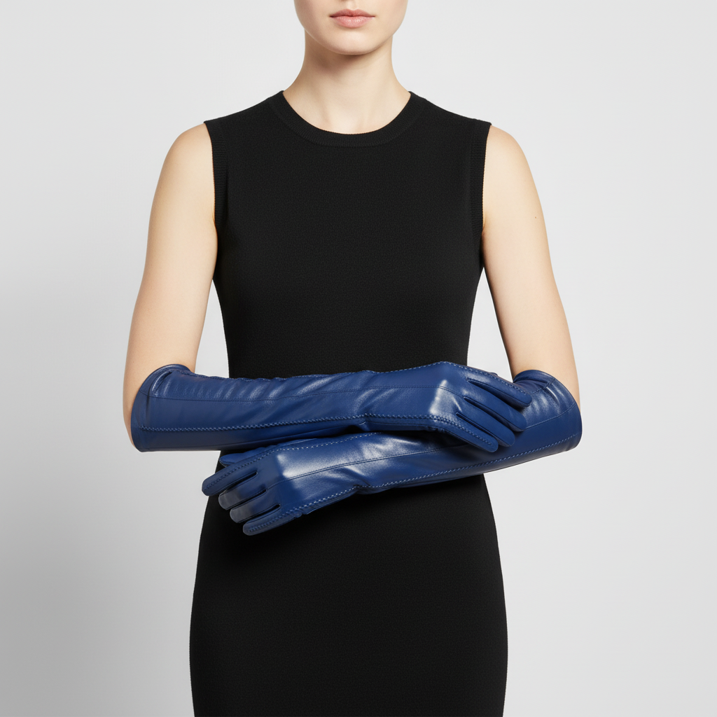Long Classic Leather Gloves | Women | Genuine Sheepskin | 47cm Long Cuff | Winter | Steven & Levon