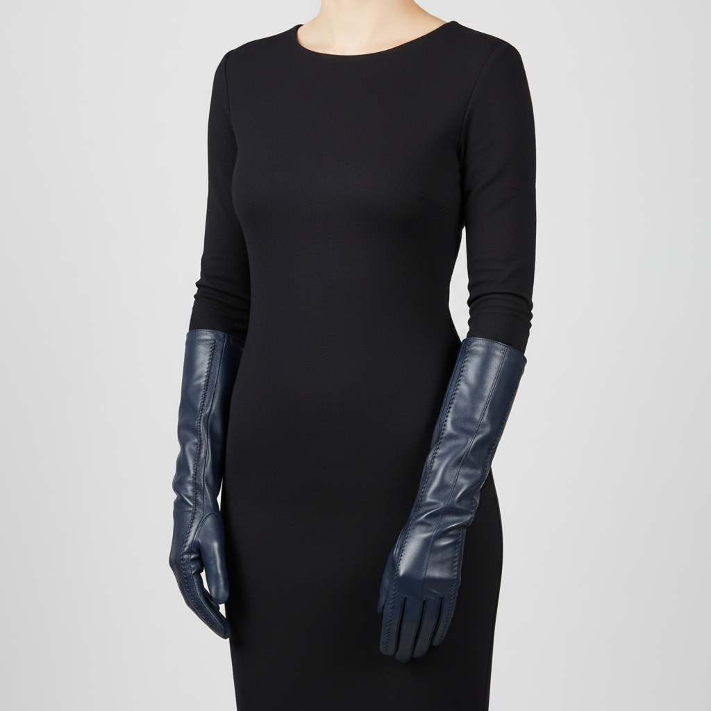 Long Classic Leather Gloves | Women | Genuine Sheepskin | 47cm Long Cuff | Winter | Steven & Levon