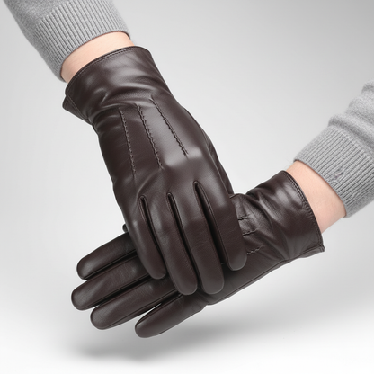 Black Leather Gloves | Men | Sheepskin Leather | Warm Winter Gloves | Classic Style | Steven & Levon