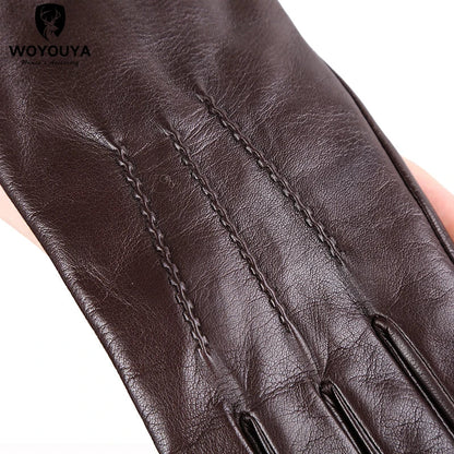 Black Leather Gloves | Men | Sheepskin Leather | Warm Winter Gloves | Classic Style | Steven & Levon
