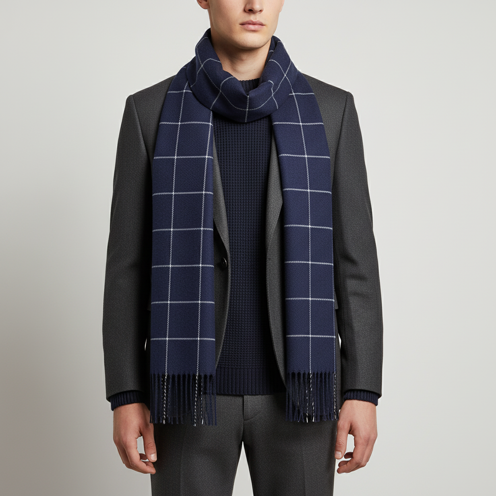 Men’s Plaid Winter Scarf | Soft Warm Tartan Wrap | Classic Cold Weather Accessory | Steven & Levon