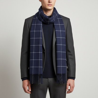 Men’s Plaid Winter Scarf | Soft Warm Tartan Wrap | Classic Cold Weather Accessory | Steven & Levon