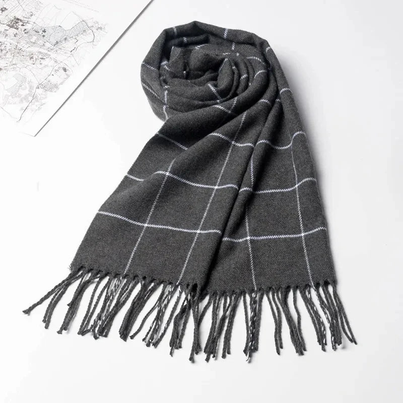 Men’s Plaid Winter Scarf | Soft Warm Tartan Wrap | Classic Cold Weather Accessory | Steven & Levon