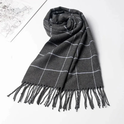 Men’s Plaid Winter Scarf | Soft Warm Tartan Wrap | Classic Cold Weather Accessory | Steven & Levon