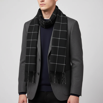 Men’s Plaid Winter Scarf | Soft Warm Tartan Wrap | Classic Cold Weather Accessory | Steven & Levon