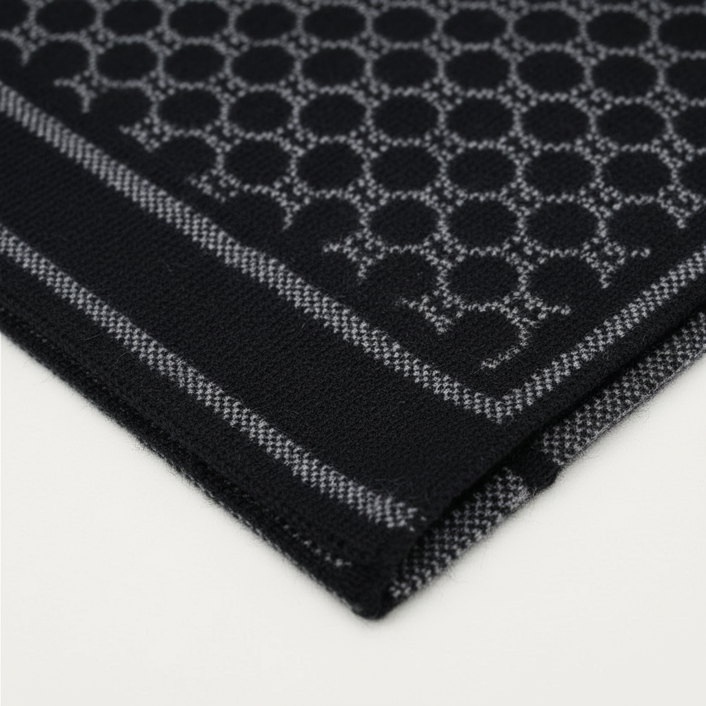 Jacquard Winter Scarf | Men | Soft Warm Fabric | Woven Pattern Long Wrap | Cold Weather Accessory | Steven & Levon