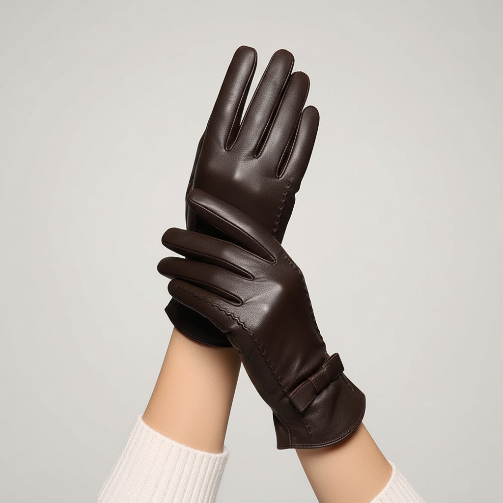 Leather Gloves | Women | Vegan Leather | Touchscreen Winter Gloves | Warm | Steven & Levon