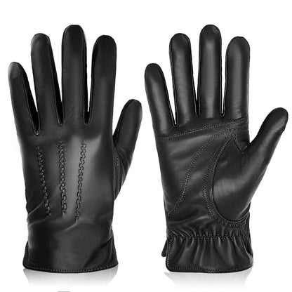 Touchscreen Leather Gloves | Men | Sheepskin Leather | Warm Winter Gloves | Classic | Steven & Levon
