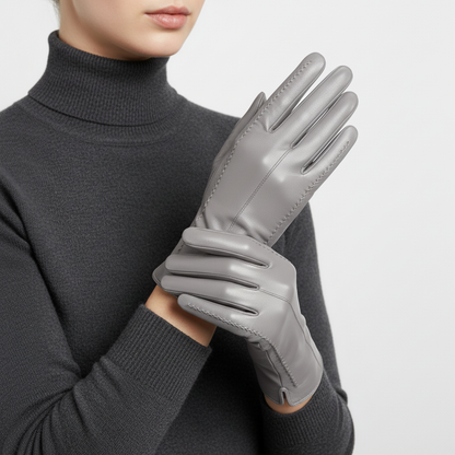 Elegant Leather Gloves | Women | Vegan Leather | Warm Winter Gloves | Classic | Steven & Levon