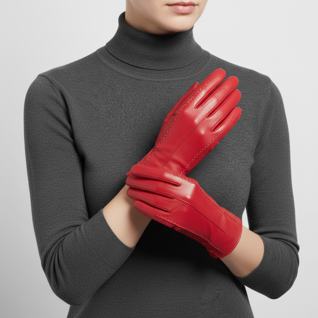 Vegan Leather Gloves | Women | Faux Leather | Warm Winter Gloves | Classic Style | Steven & Levon