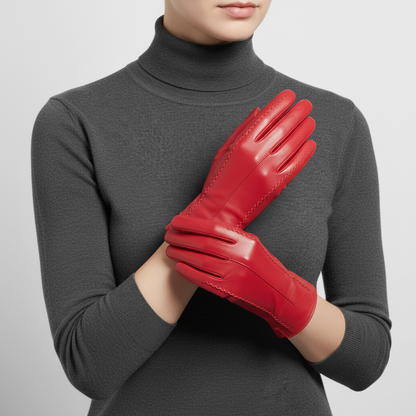 Vegan Leather Gloves | Women | Faux Leather | Warm Winter Gloves | Classic Style | Steven & Levon