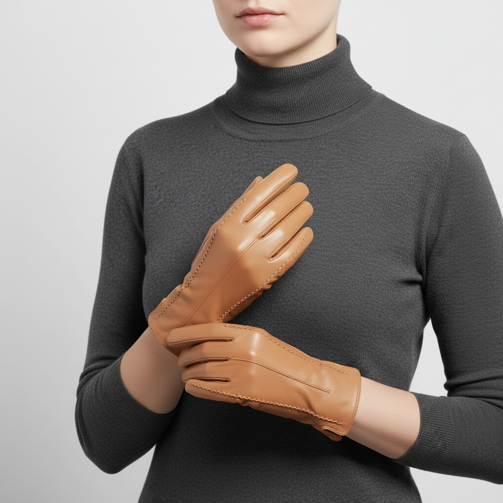 Vegan Leather Gloves | Women | Faux Leather | Warm Winter Gloves | Classic Style | Steven & Levon