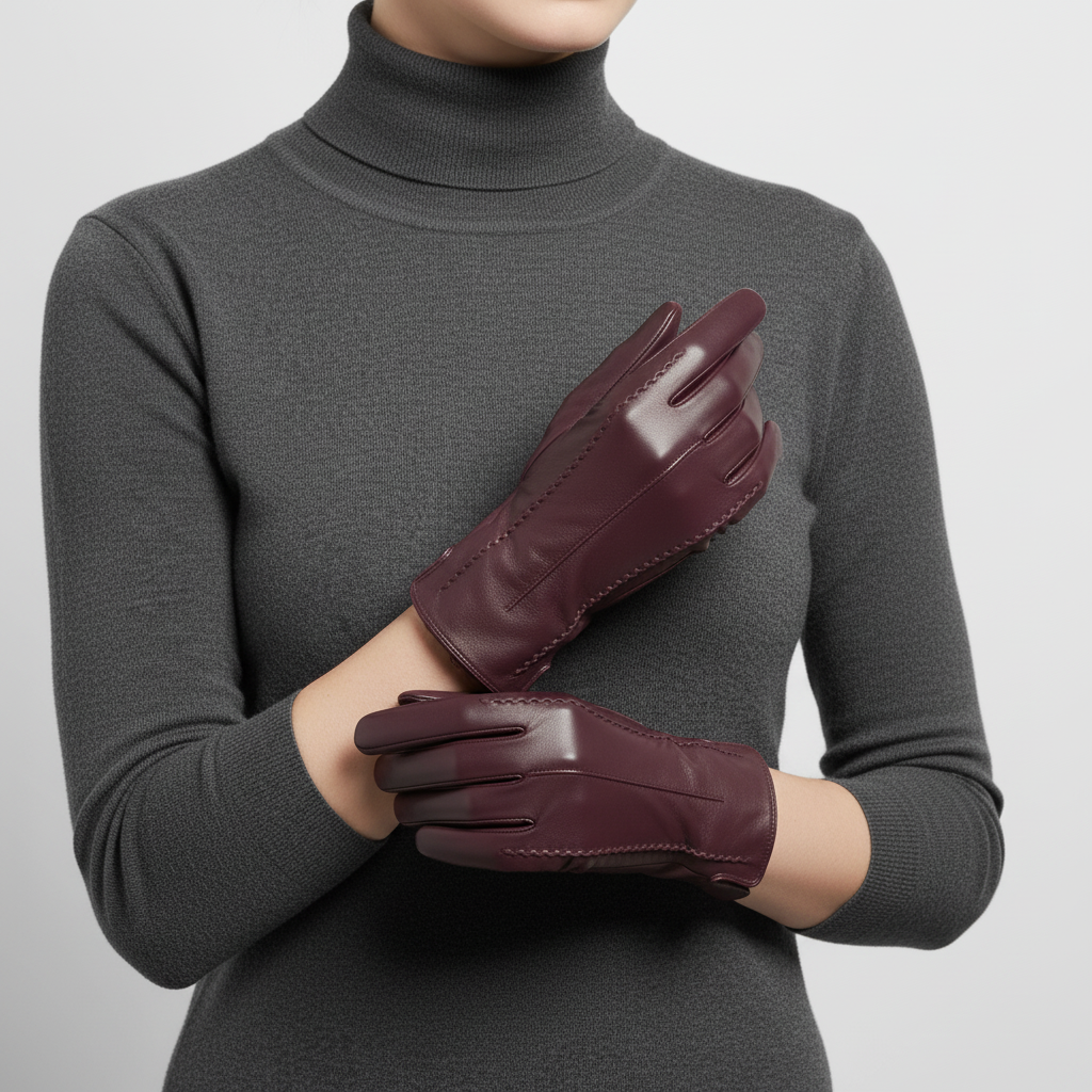Vegan Leather Gloves | Women | Faux Leather | Warm Winter Gloves | Classic Style | Steven & Levon