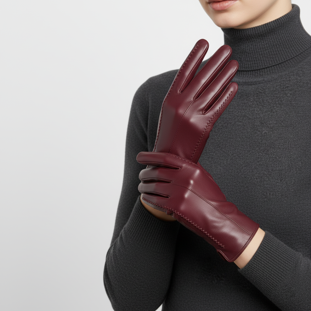Elegant Leather Gloves | Women | Vegan Leather | Warm Winter Gloves | Classic | Steven & Levon