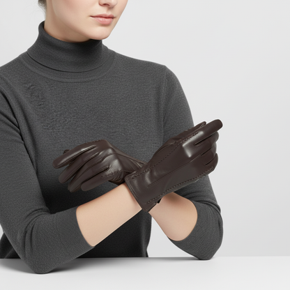 Vegan Leather Gloves | Women | Faux Leather | Warm Winter Gloves | Classic Style | Steven & Levon