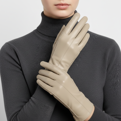 Elegant Leather Gloves | Women | Vegan Leather | Warm Winter Gloves | Classic | Steven & Levon