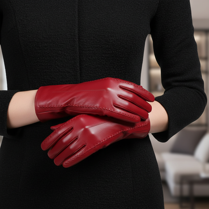 Vegan Leather Gloves | Women | Faux Leather | Warm Winter Gloves | Classic Style | Steven & Levon