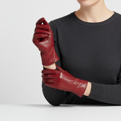 Vegan Leather Gloves | Women | Faux Leather | Warm Winter Gloves | Classic Style | Steven & Levon