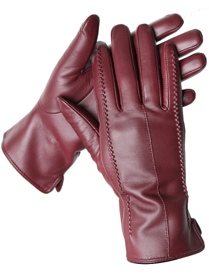 Elegant Leather Gloves | Women | Vegan Leather | Warm Winter Gloves | Classic | Steven & Levon