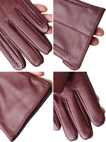 Elegant Leather Gloves | Women | Vegan Leather | Warm Winter Gloves | Classic | Steven & Levon