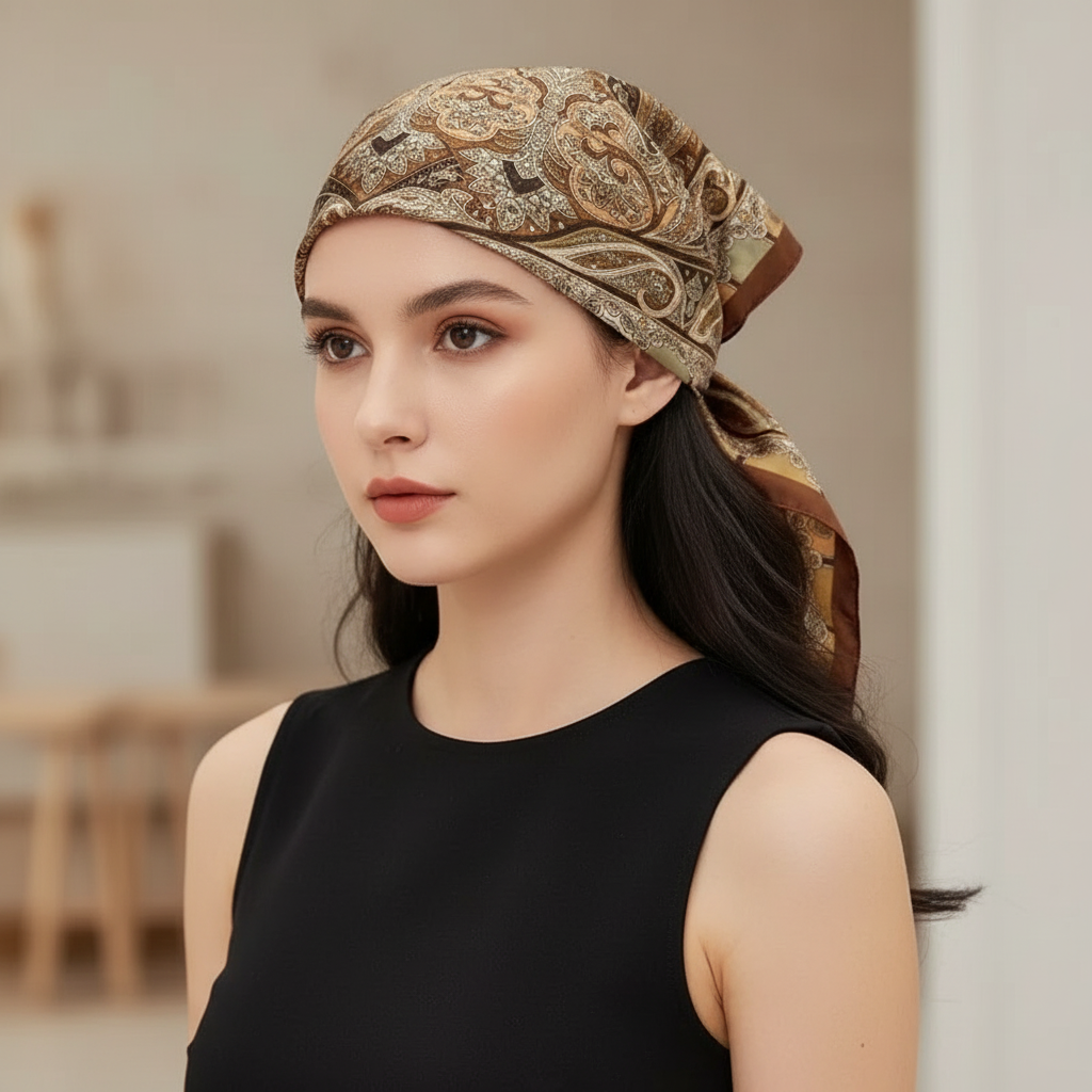 Square Scarf | Women | Silk-Feel Fabric | 70x70cm Luxury Neck & Hair Scarf | Steven & Levon