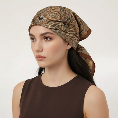 Square Scarf | Women | Silk-Feel Fabric | 70x70cm Luxury Neck & Hair Scarf | Steven & Levon