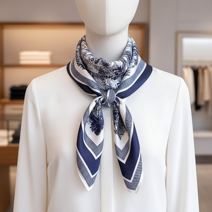 Plant Print Square Scarf | Women | Soft Fabric | 70cm Elegant Printed Neck Scarf | Steven & Levon