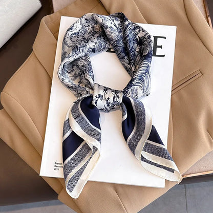 Plant Print Square Scarf | Women | Soft Fabric | 70cm Elegant Printed Neck Scarf | Steven & Levon