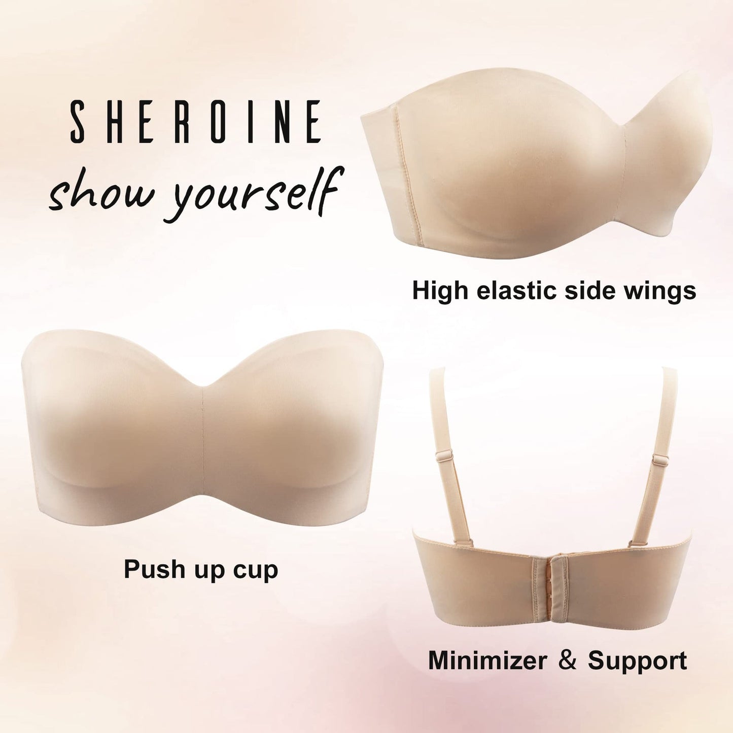 Seamless Backless Bra | Women's Strapless Support Bra | Removable Straps | Steven & Levon
