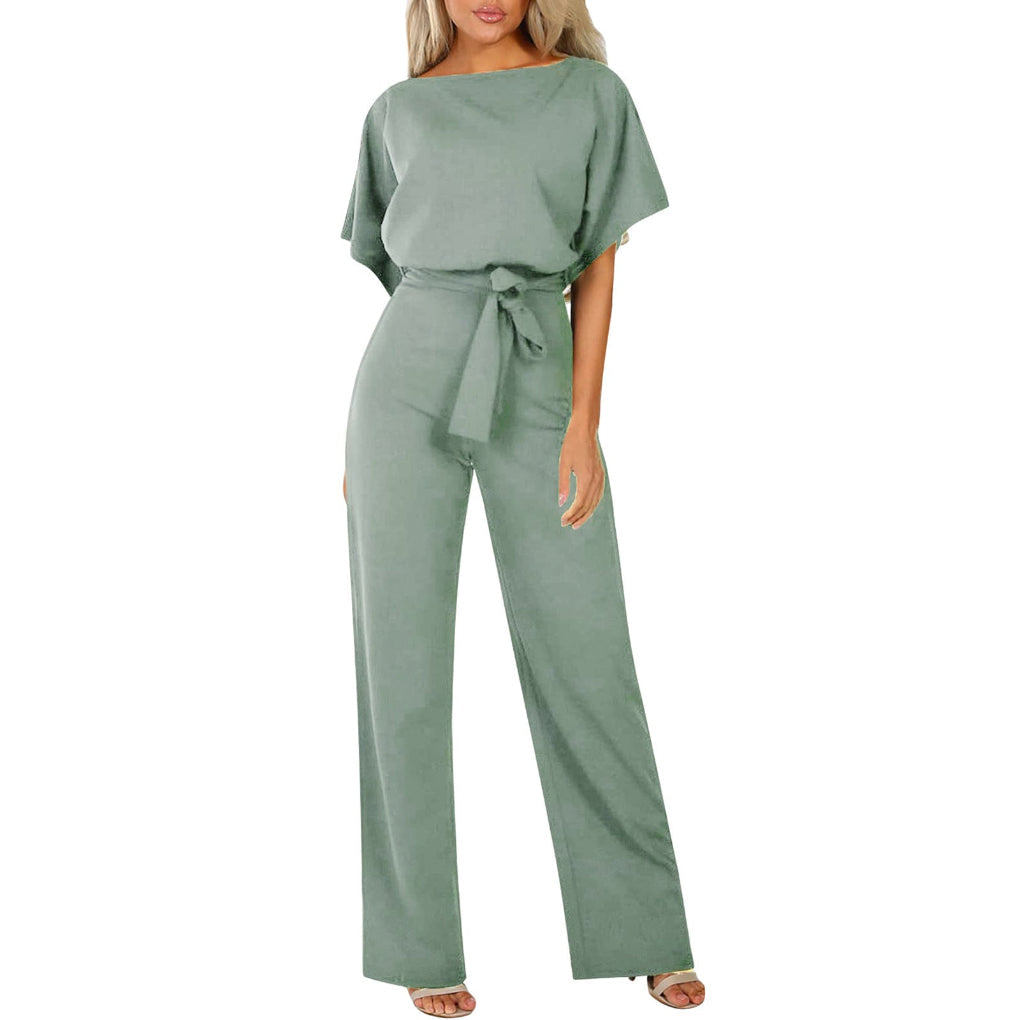Women's Simple Chic Jumpsuit | Lightweight Polyester Blend | Relaxed Fit | Everyday Wear | Steven & Levon