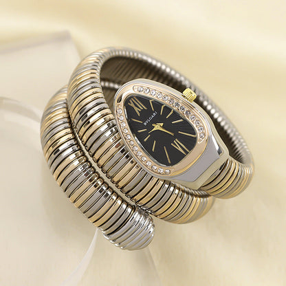 Snake Watch | Women's Quartz Watch | Bracelet Watch | Elegant Fashion Timepiece | Stainless Steel Design | Steven & Levon