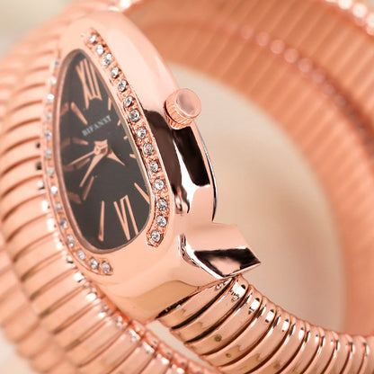 Snake Watch | Women's Quartz Watch | Bracelet Watch | Elegant Fashion Timepiece | Stainless Steel Design | Steven & Levon