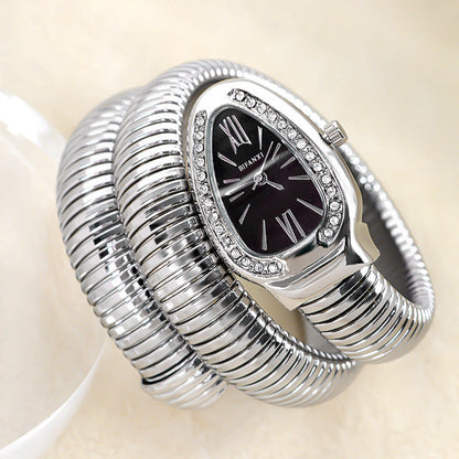 Snake Watch | Women's Quartz Watch | Bracelet Watch | Elegant Fashion Timepiece | Stainless Steel Design | Steven & Levon