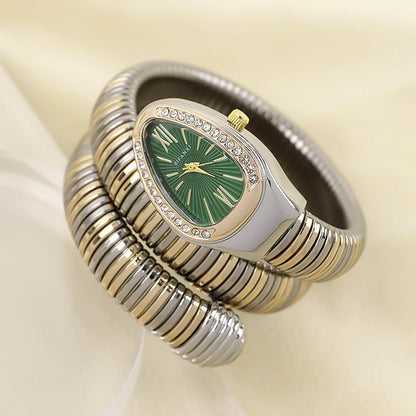 Snake Watch | Women's Quartz Watch | Bracelet Watch | Elegant Fashion Timepiece | Stainless Steel Design | Steven & Levon