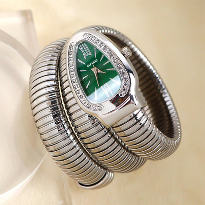 Snake Watch | Women's Quartz Watch | Bracelet Watch | Elegant Fashion Timepiece | Stainless Steel Design | Steven & Levon