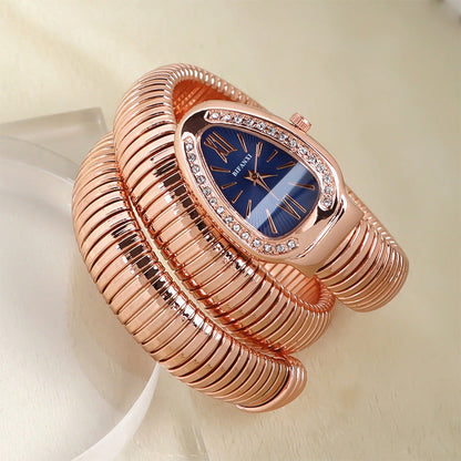 Snake Watch | Women's Quartz Watch | Bracelet Watch | Elegant Fashion Timepiece | Stainless Steel Design | Steven & Levon
