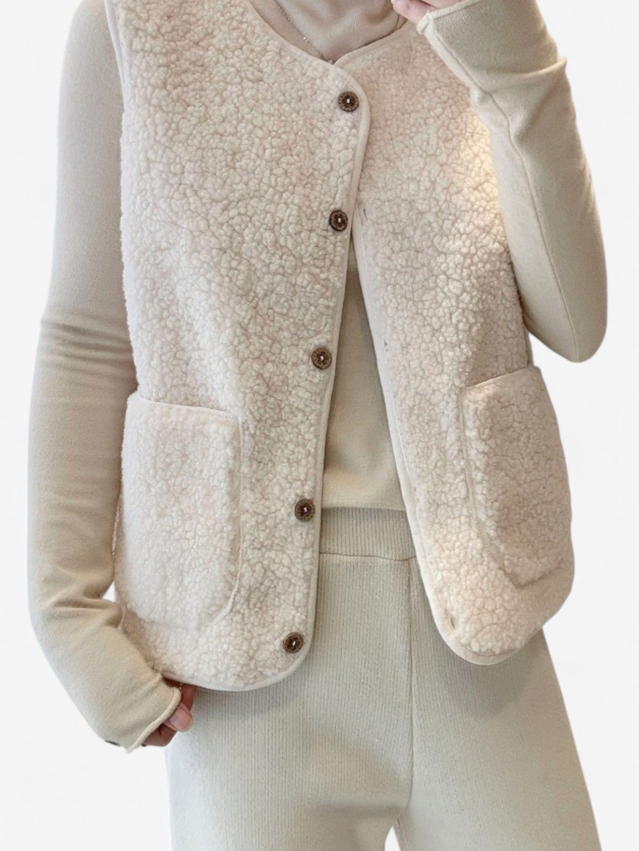 Women's Sleeveless Button Down Gilet Vest | Women | Lightweight Fabric Blend | Layering Waistcoat | Steven & Levon