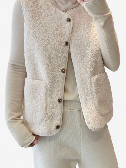 Women's Sleeveless Button Down Gilet Vest | Women | Lightweight Fabric Blend | Layering Waistcoat | Steven & Levon