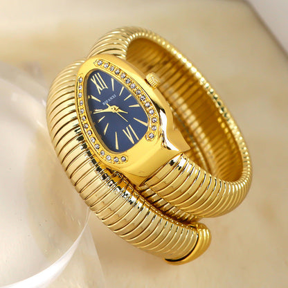Snake Watch | Women's Quartz Watch | Bracelet Watch | Elegant Fashion Timepiece | Stainless Steel Design | Steven & Levon