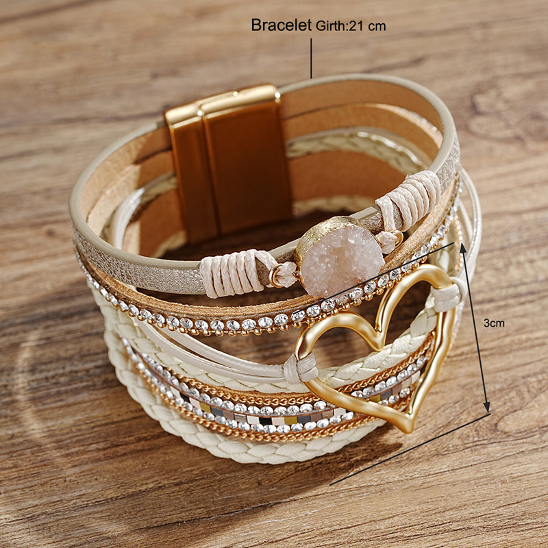 Boho Bracelet | Women's Beaded Bracelet | Natural Stone & Alloy | Adjustable Handmade Bohemian Jewellery | Steven & Levon