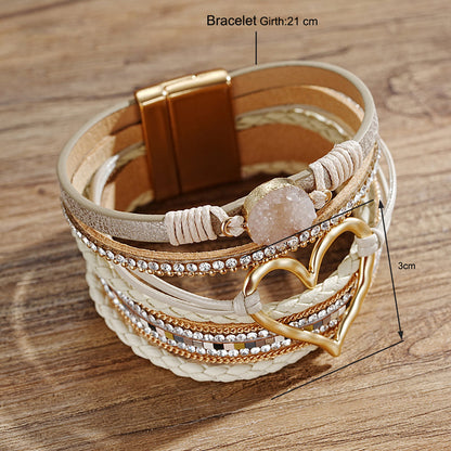 Boho Bracelet | Women's Beaded Bracelet | Natural Stone & Alloy | Adjustable Handmade Bohemian Jewellery | Steven & Levon