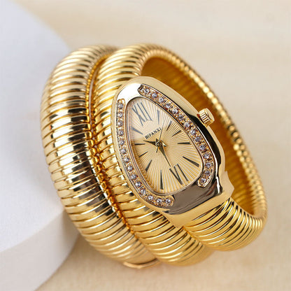 Snake Watch | Women's Quartz Watch | Bracelet Watch | Elegant Fashion Timepiece | Stainless Steel Design | Steven & Levon