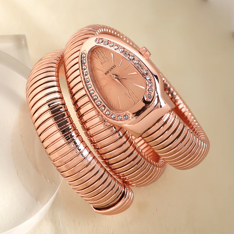 Snake Watch | Women's Quartz Watch | Bracelet Watch | Elegant Fashion Timepiece | Stainless Steel Design | Steven & Levon