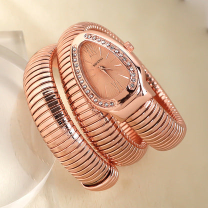 Snake Watch | Women's Quartz Watch | Bracelet Watch | Elegant Fashion Timepiece | Stainless Steel Design | Steven & Levon